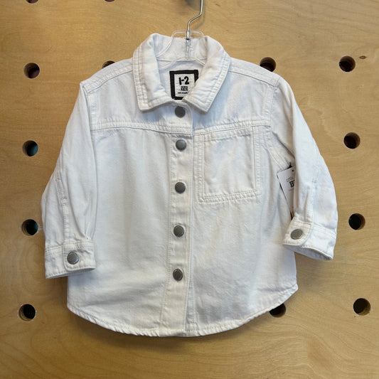 White Denim Snap Jacket