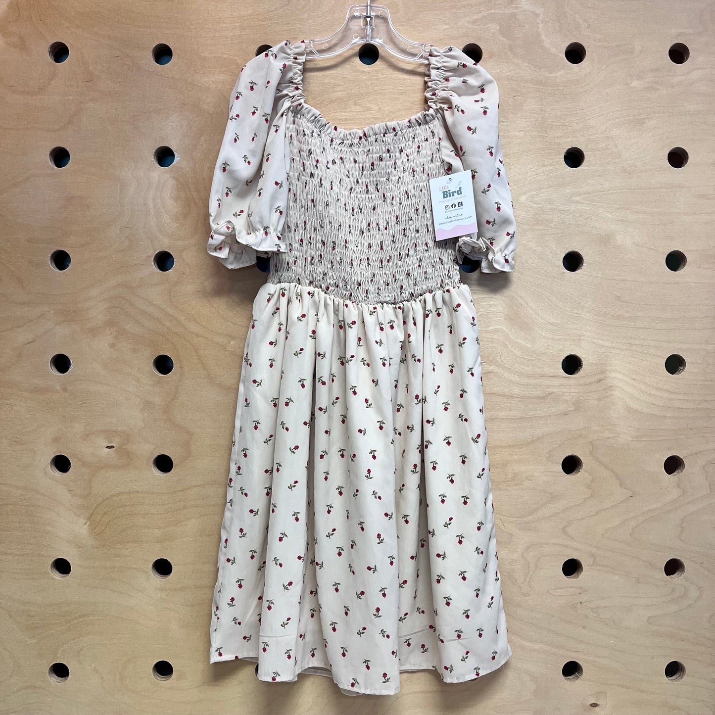 Silky Smocked Roses Dress