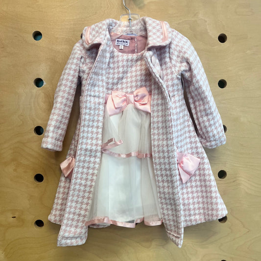 Pink/Cream Houndstooth/Tulle Outfit