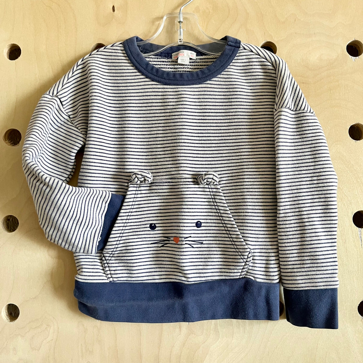 Blue & White Striped Cat Sweater