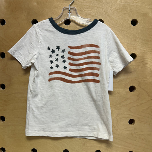 Cream Organic American Flag Tee