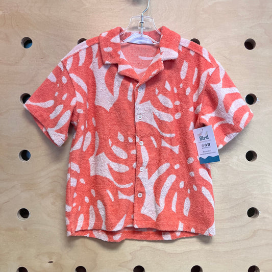 Orange/Cream Terry Button Up