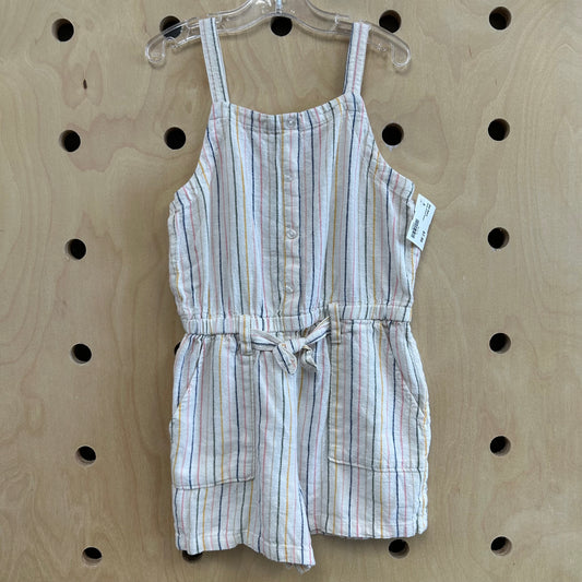 Cream Striped Romper