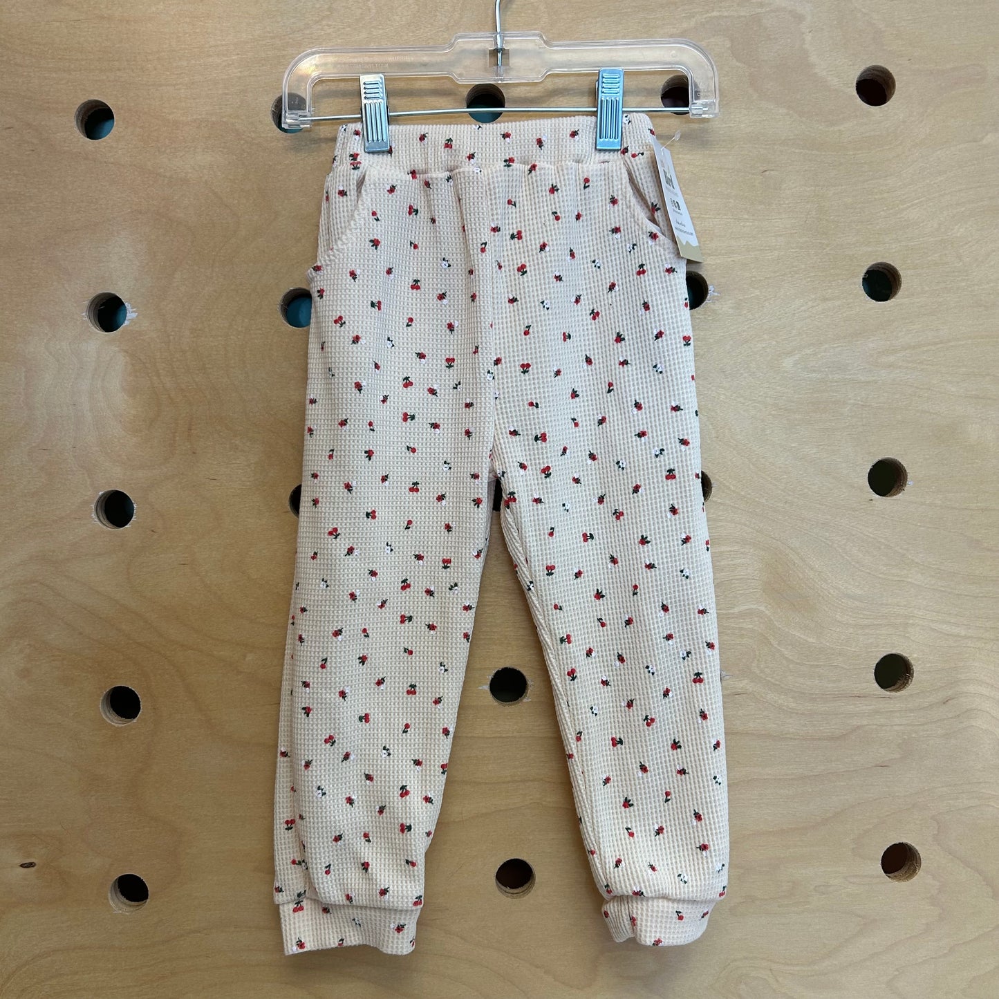 Yellow Waffle Knit Cherries Soft Pants