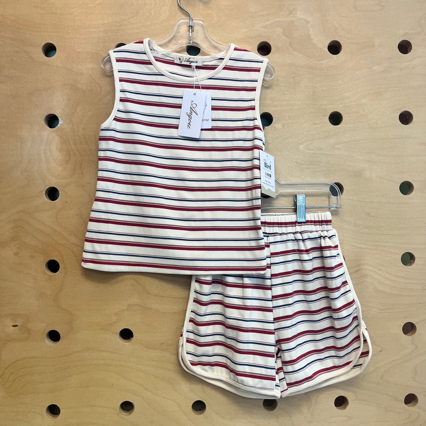 Cream Striped Ribbed Outfit NEW!