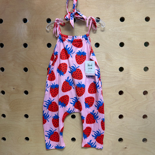 Pink/Red Strawberries Romper/Bow