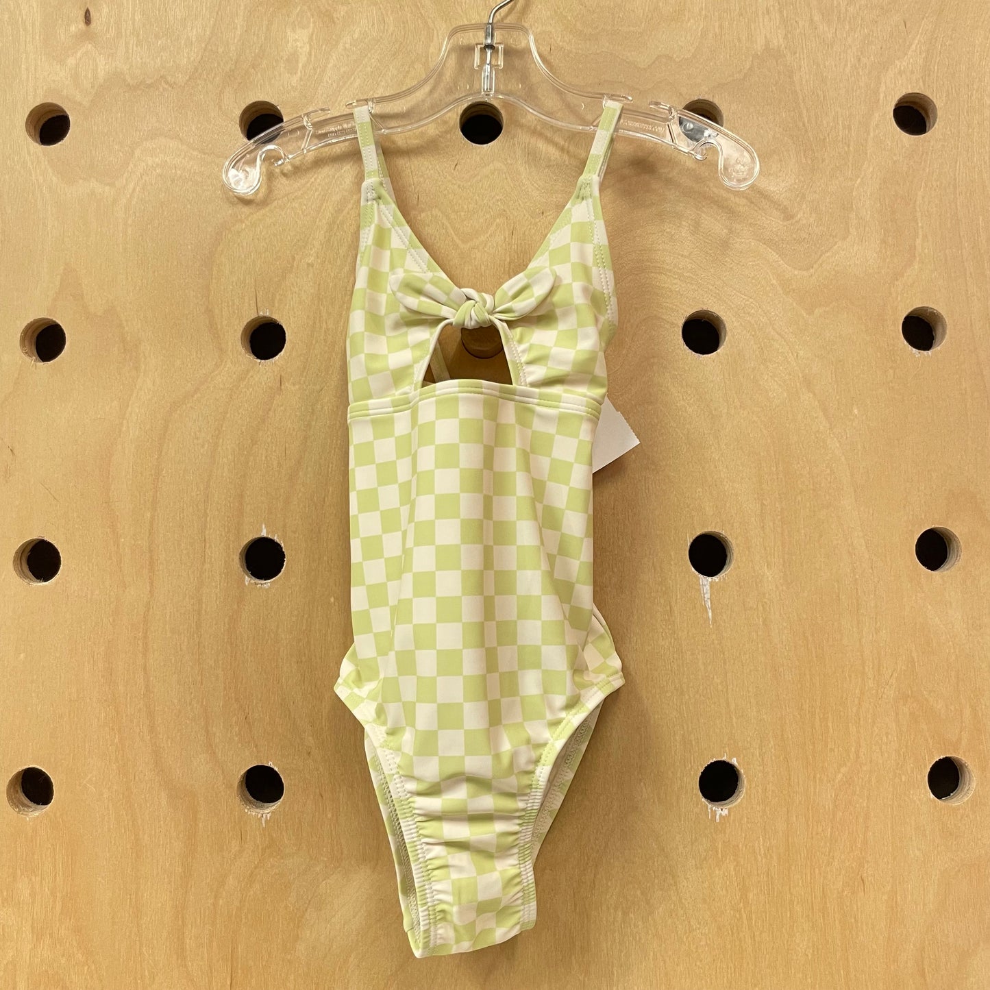 Lime + Cream Checkered Swimsuit