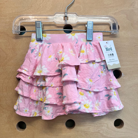 Pink Floral Tiered Bamboo Skort