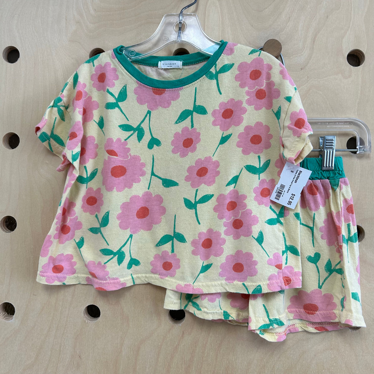 Yellow & Pink Floral Top & Shorts