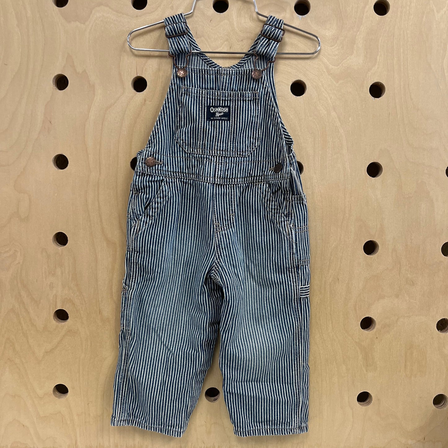 Striped Denim Overalls