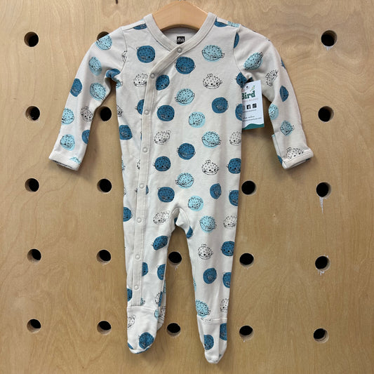 Cream Pufferfish Footies