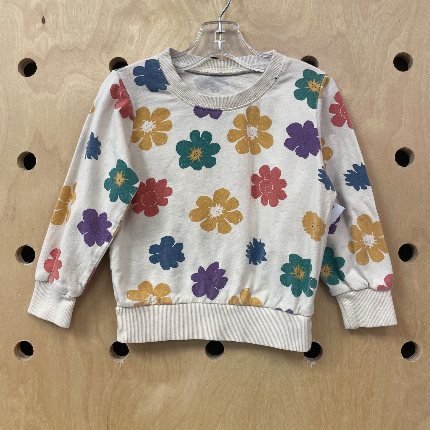 Beige Floral Pullover