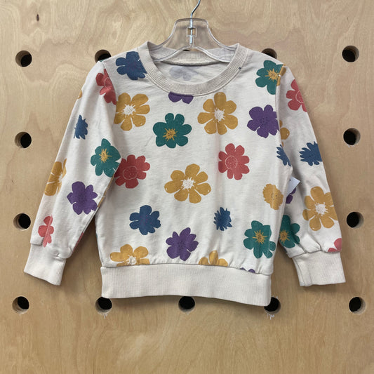 Beige Floral Pullover