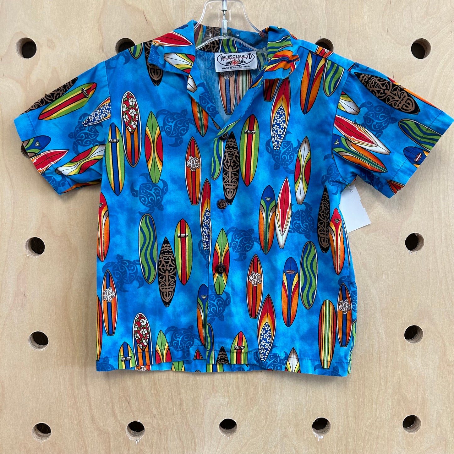 Blue Surf Board Button Up Shirt