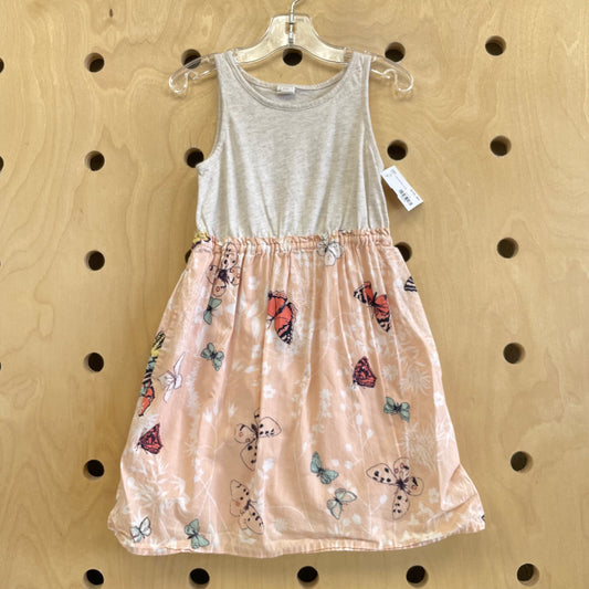Beige + Pink Butterfly Dress