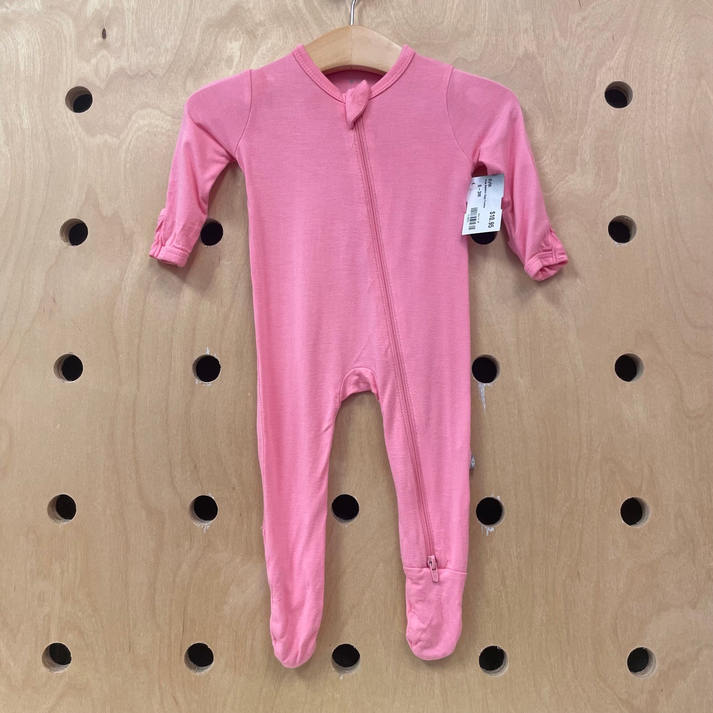 Pink Bamboo Zippy Footies