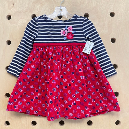 Blue & Red Floral Dress