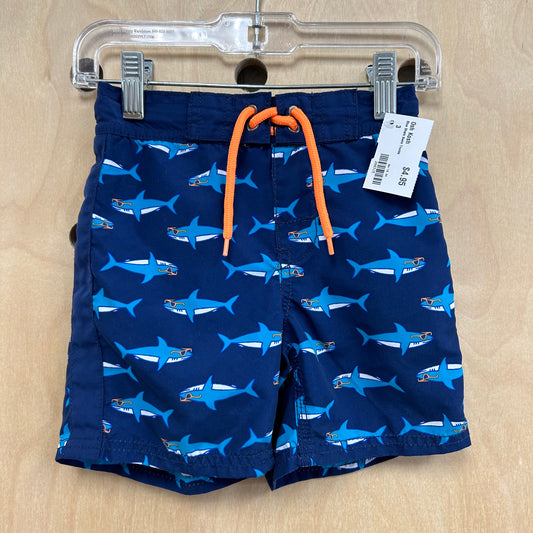 Blue Shark Swim Trunks