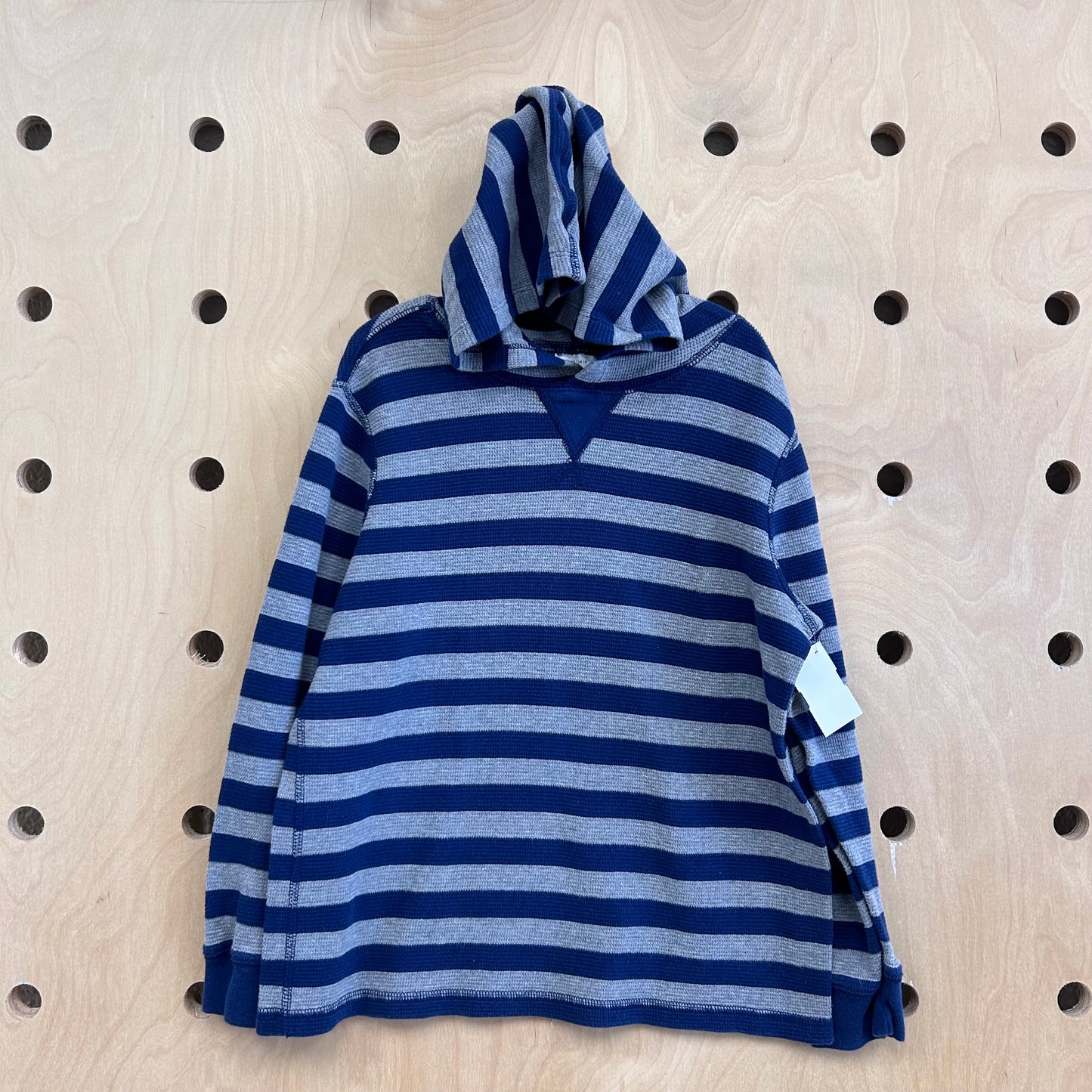 Blue & Grey Striped Hooded Thermal