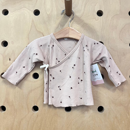 Beige Tulips Organic Wrap Shirt
