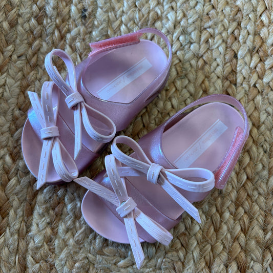 Pink Bow Jelly Sandals