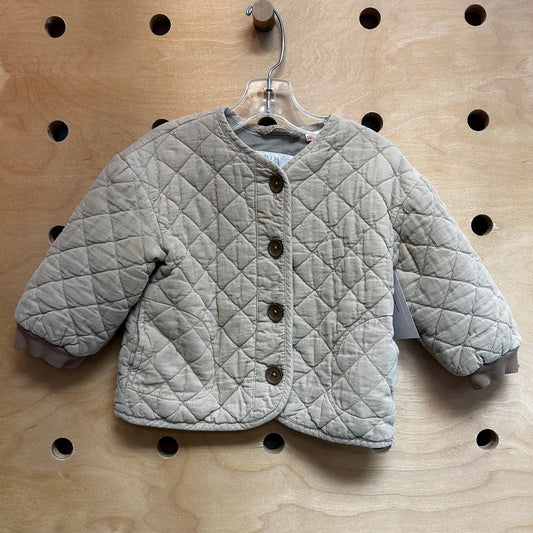 Moss Quilted Button Jacket
