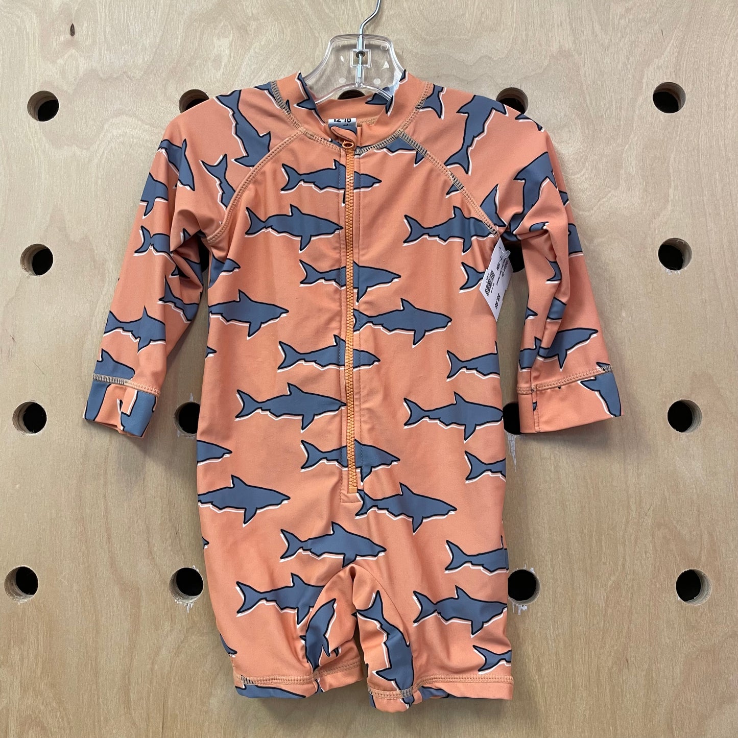 Orange Shark Zipper Swimsuit