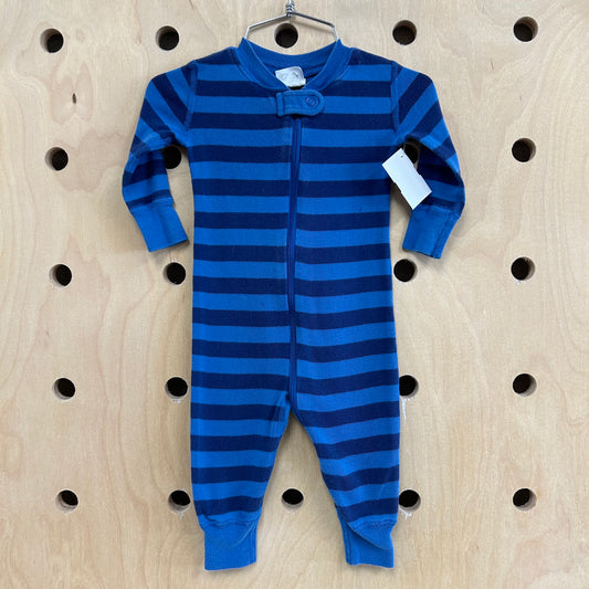 Blue Striped Zip Pajamas