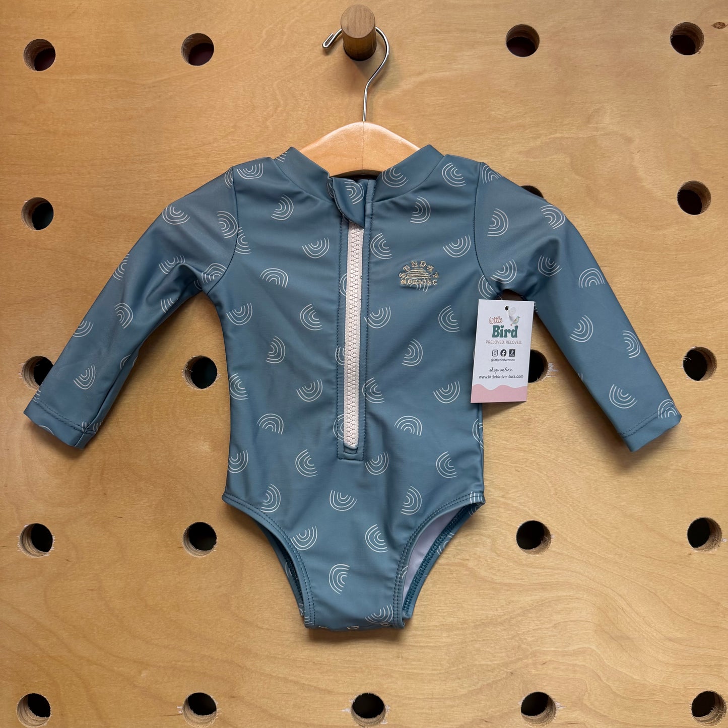 Teal Embroider 'Sunday Morning' Swimsuit