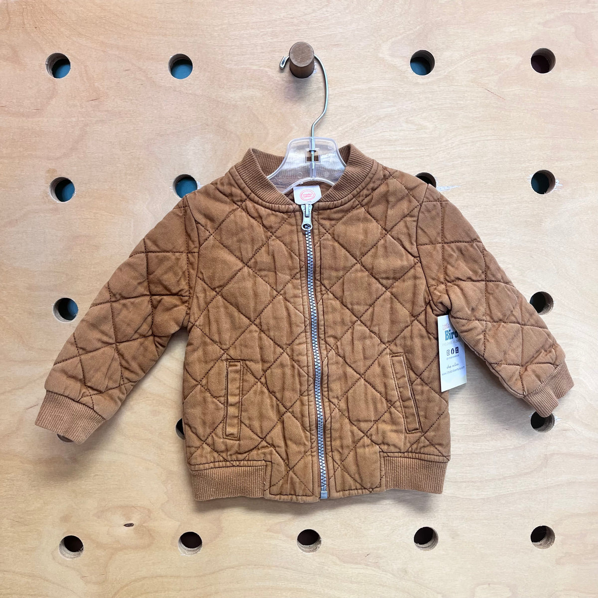 Brown Quilted Zip Up