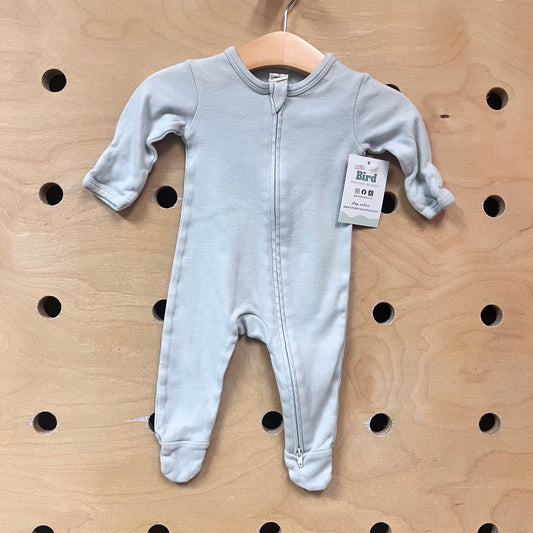 Organic Blue Zip Footies