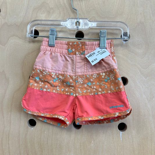 Peach Floral Baggies Shorts