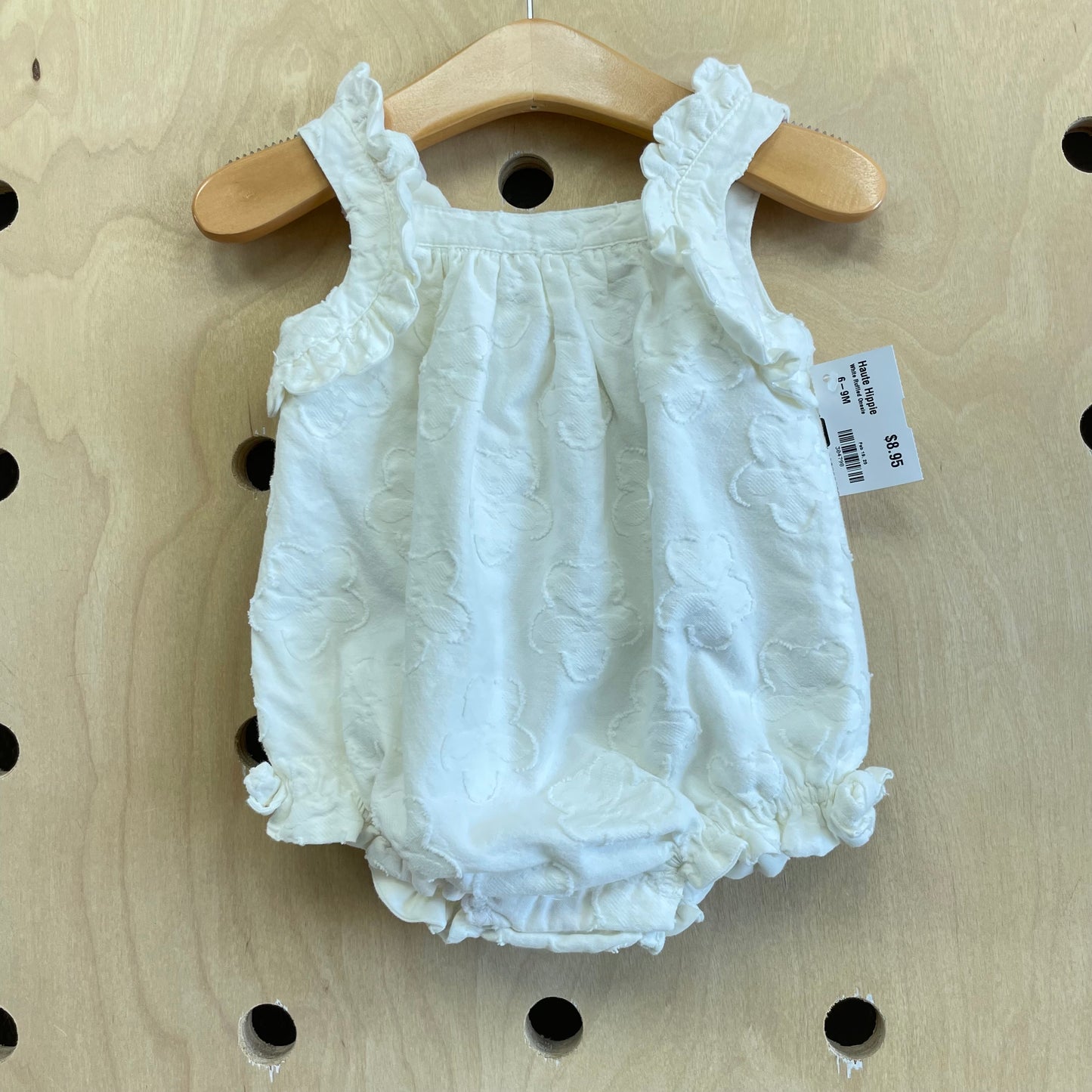 White Floral Applique Romper