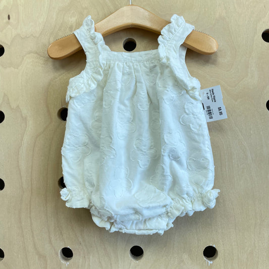 White Floral Applique Romper