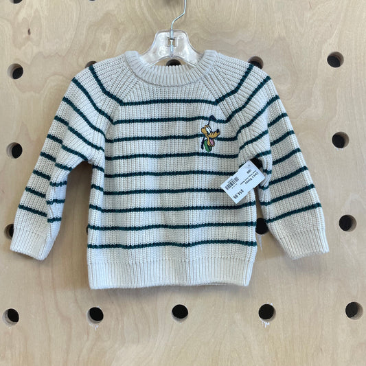 Cream Striped Goofy Sweater