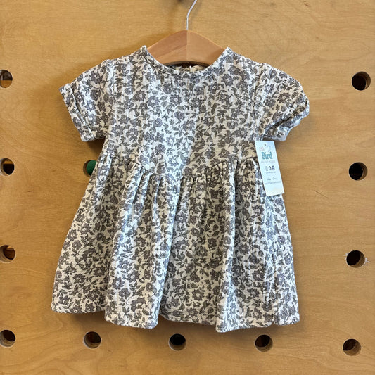 Cream/Grey Floral Dress+Bloomers
