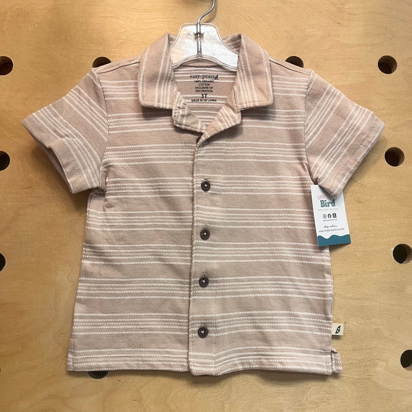 Beige Organic Button Up Shirt