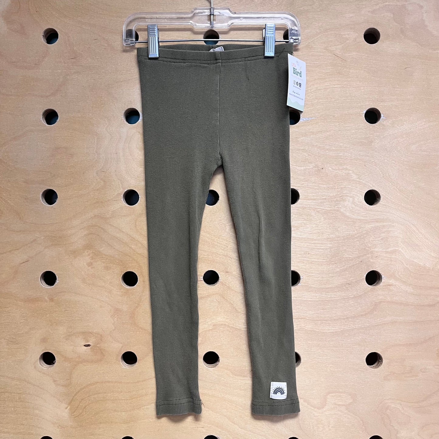 Green Ribbed Leggings