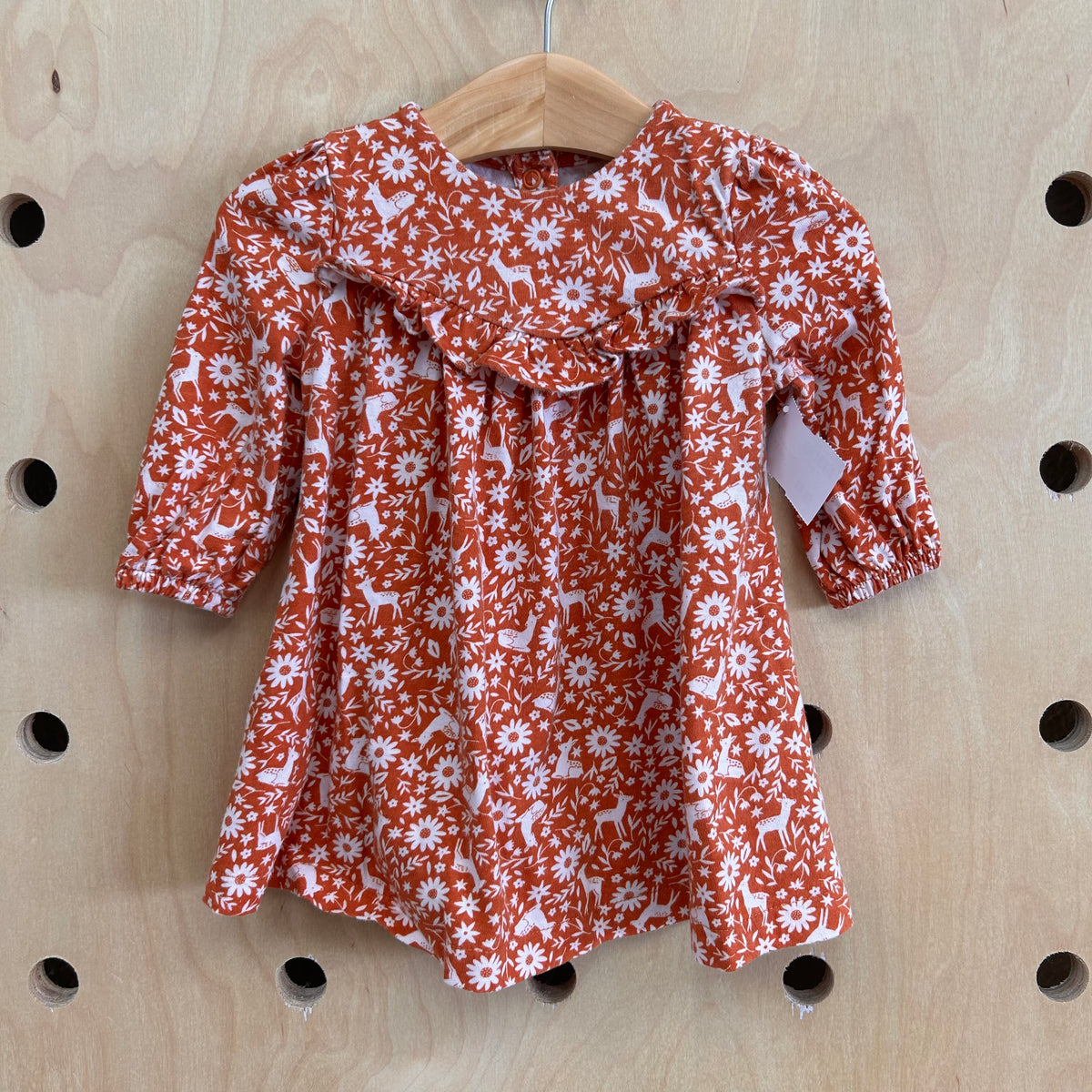 Orange Floral Deer Dress