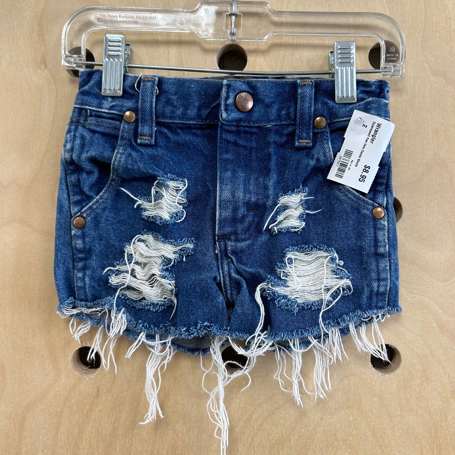 Distressed Raw Hem Denim Shorts