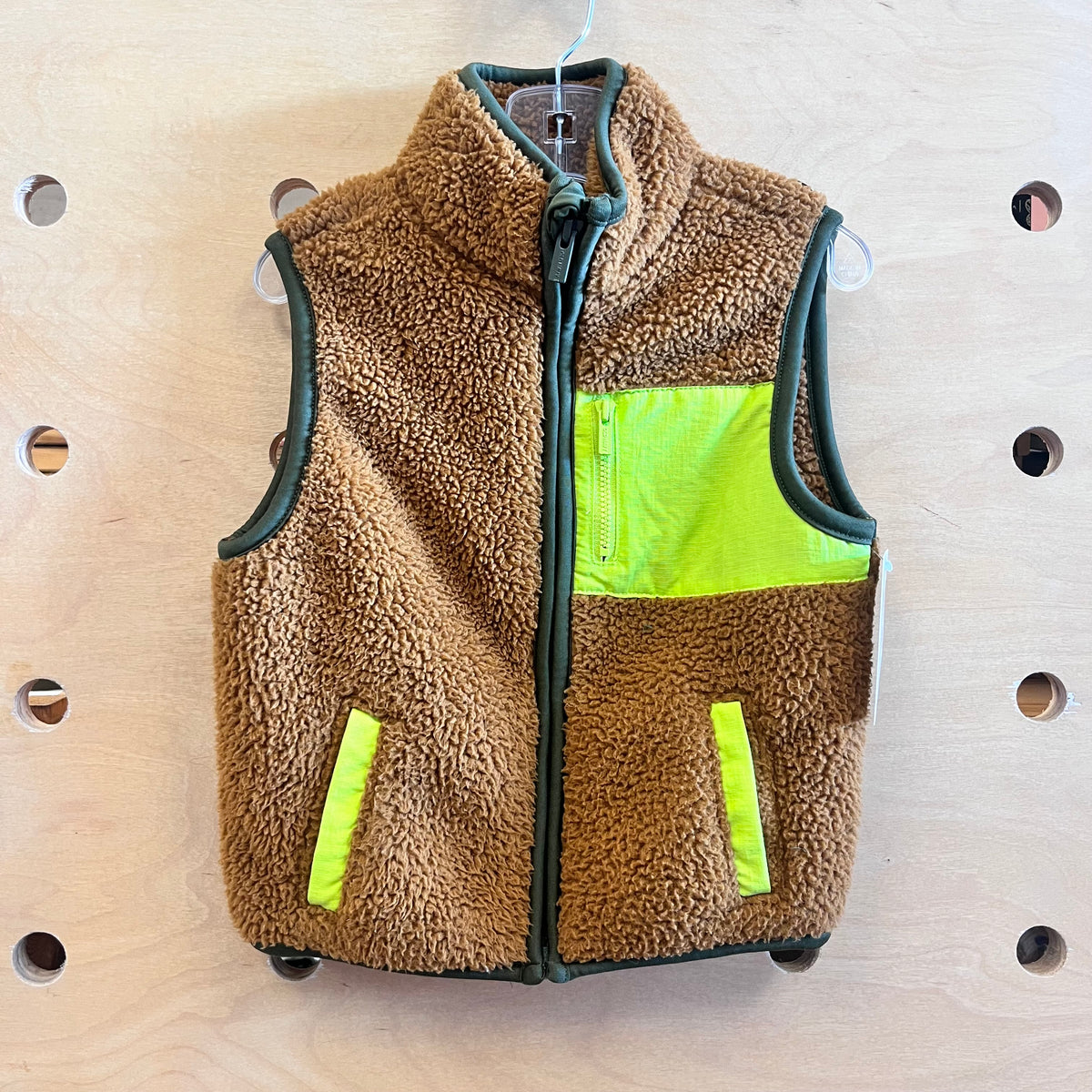 Brown/Green Sherpa Vest