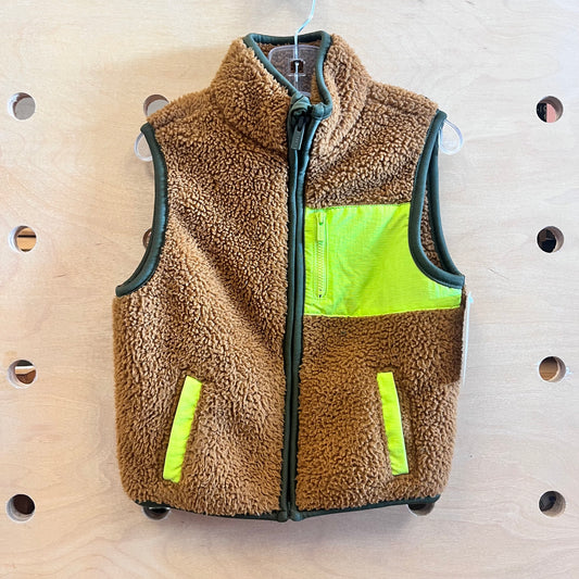 Brown/Green Sherpa Vest