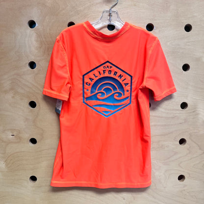 Bright Orange Wave/Logo Swim Shirt