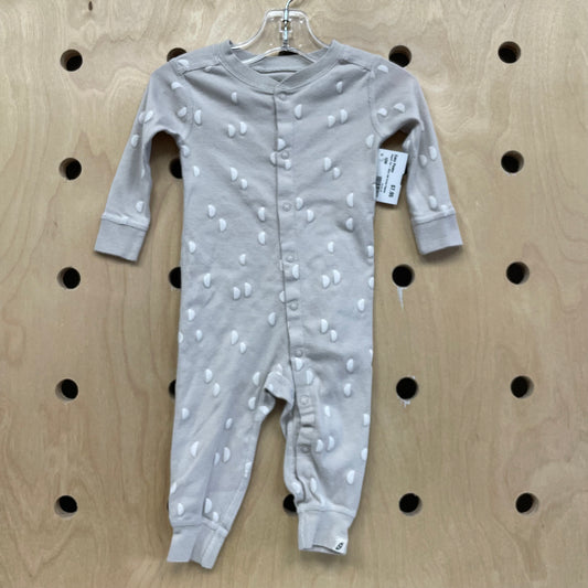 Organic Tan + White Half Circles Pajamas