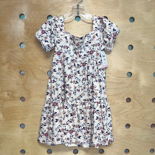 Beige Floral Textured Dress
