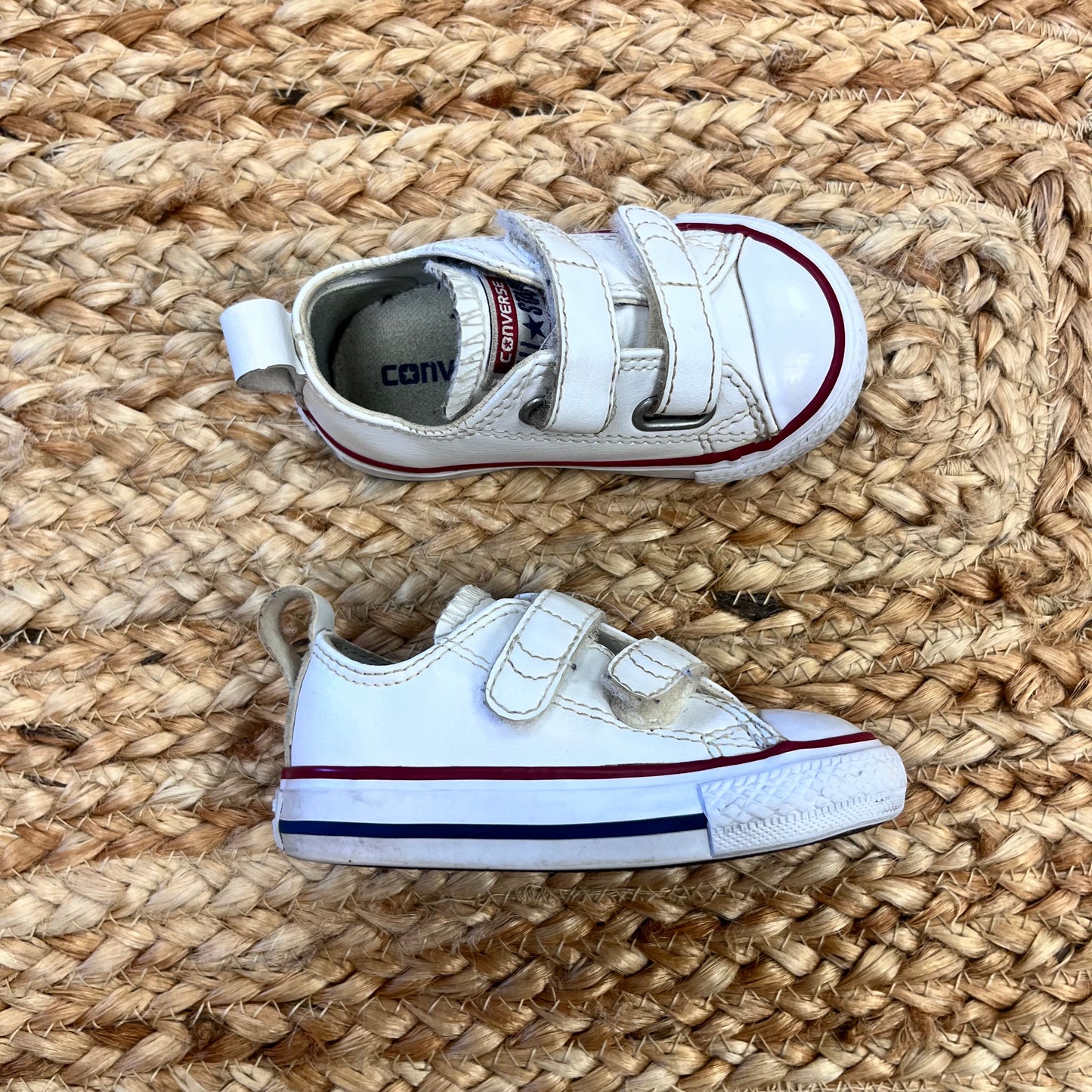 White Leather All Star Velcro Sneakers