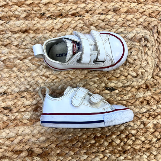White Leather All Star Velcro Sneakers