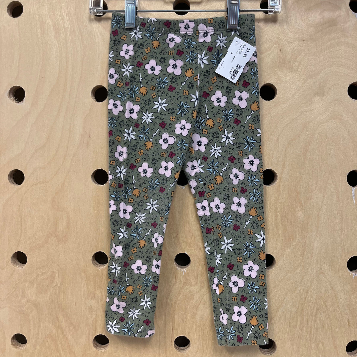 Green Floral Leggings