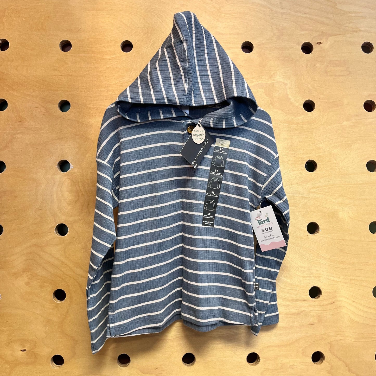Organic Ribbed Hoodie Tee New!