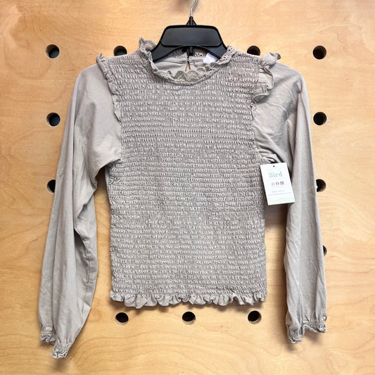 Greige Smocked Long Sleeve